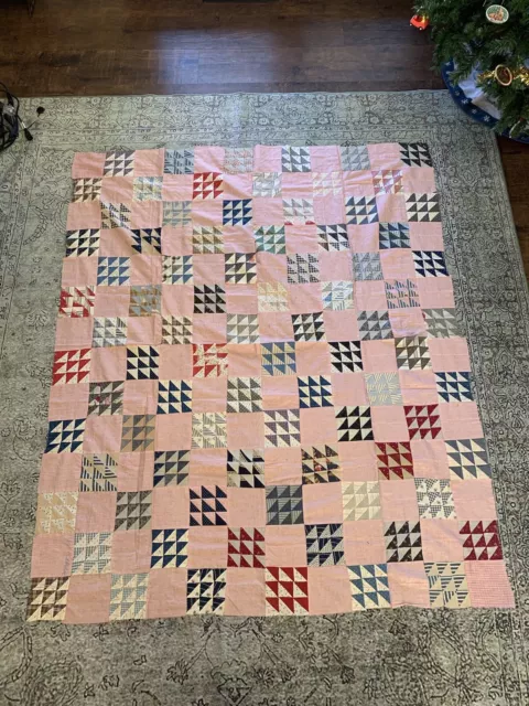 Antique Grandmothers Quilt Top-Gorgeous 62”x75”