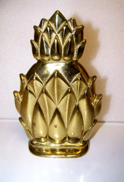 Vintage Virginia Metalcrafters Newport Brass Pineapple Bookend Heavy