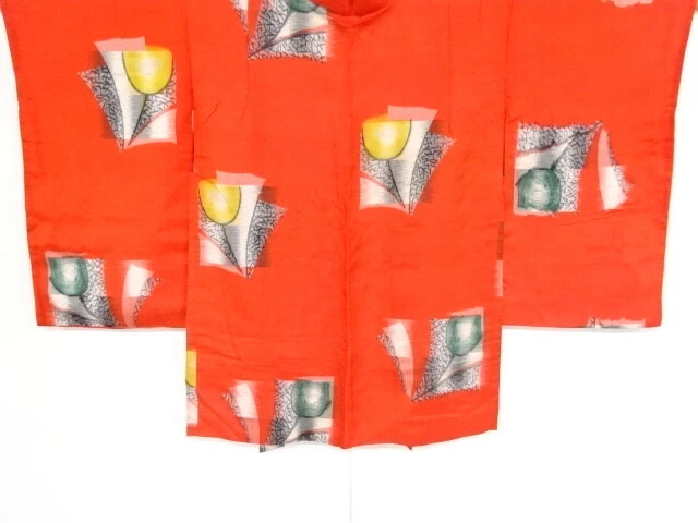 40516# Japanese Kimono / Antique Haori / Meisen / Woven Abstract