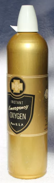 Vintage AIR-O-LIFE Instant Emergency Oxygen Empty Aluminum Container U.S.A. Made