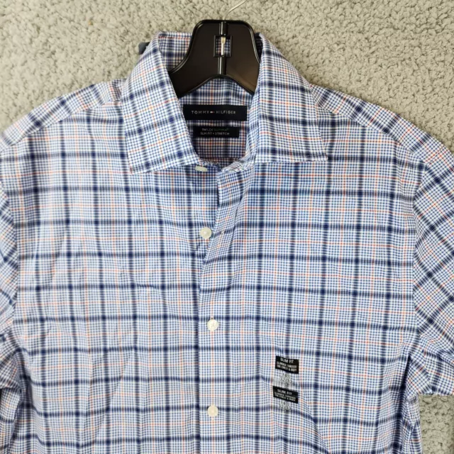 Tommy Hilfiger Supima Dress Shirt Men's Small 14.5 32-33 True Blue Long Sleeves 3