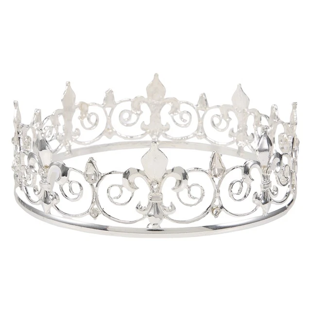 Royal King Crown for Men - Metal  Crowns and Tiaras, Full Round Birtay PaX1
