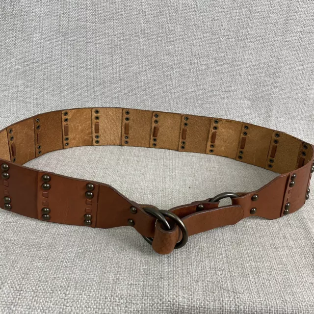 Another Line Inc Studded Leather belt Womens Size L Large Boho Western