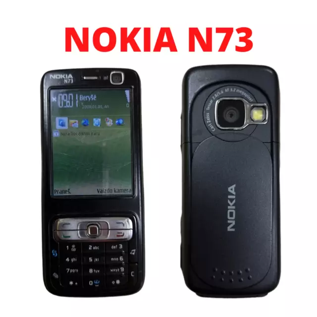 Working Nokia N73 Used Original Parts Black Unlocked 3.15MP Cell Phone Retro MP3