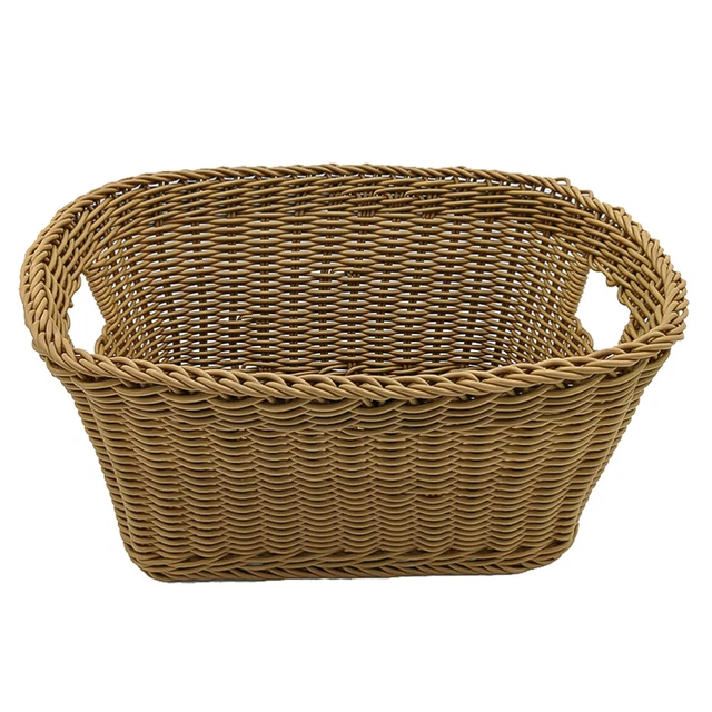Cesto portaoggetti in plastica in rattan organizzatore portaoggetti da tavolo