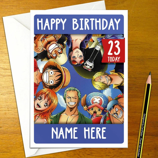 ONE PIECE PERSONALISED Birthday Card A5 japanese anime luffy nami