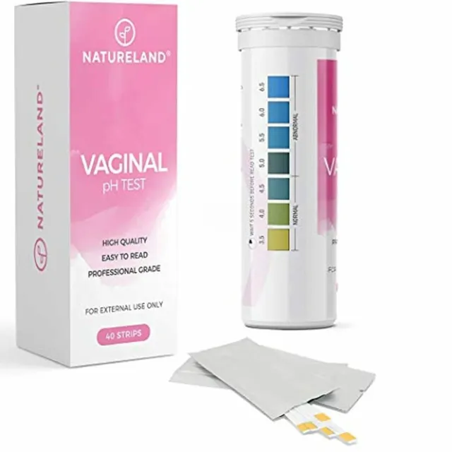 Tiras reactivas de pH de salud vaginal Natureland, prueba de pH femenino, 40 tiras