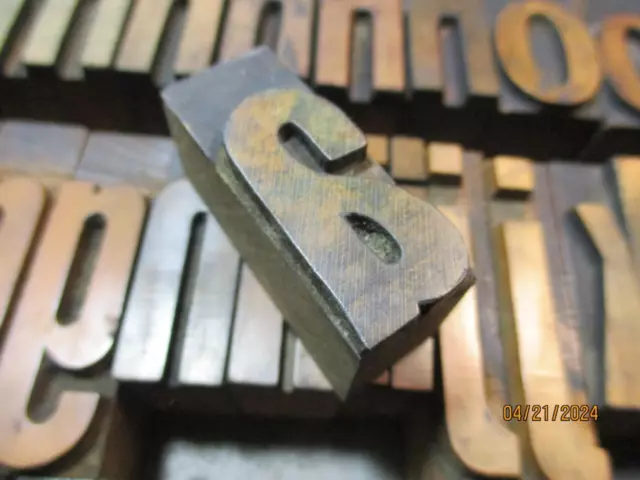 Printing Letterpress Printer Type Block Antique Wood Alphabet Condensed 1 3/4"