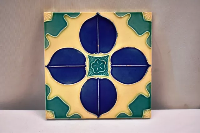 Antique Tile Art Nouveau Japan Majolica Porcelain Danto Kaisha Collectibles "I89