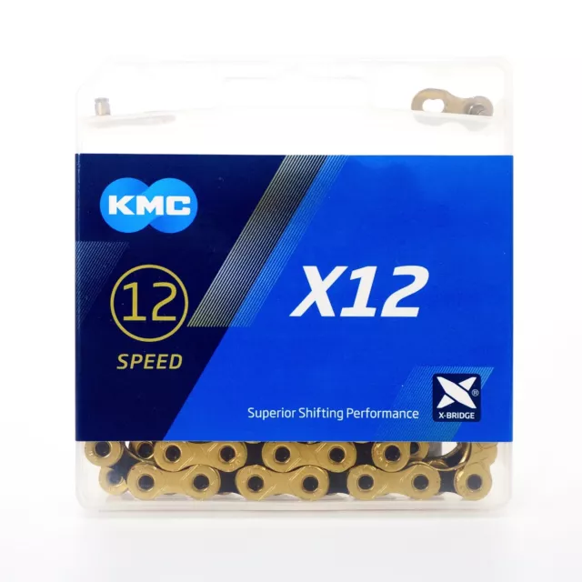 KMC X12 12 Speed Silver/Gold/Black & Gold Ti Bike Chain 126L fit 12s Road MTB 2