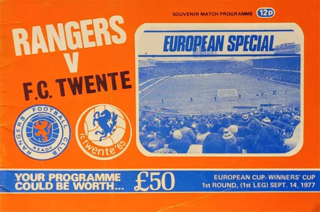 Rangers v FC Twente,  European Cup Winners' Cup, 1st Round, 1st Leg 1977