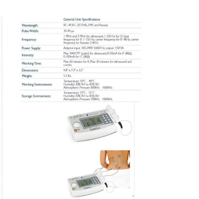 Roscoe Medical ComboCare E-Stim & Ultrasound Combo Professional Device DQ7844 3