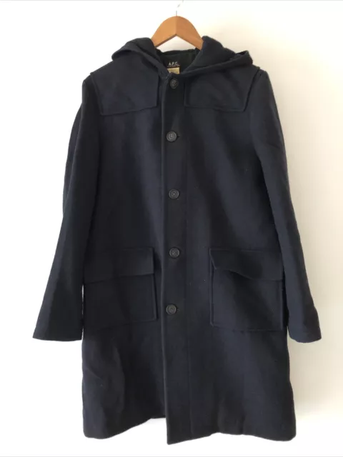 A.P.C heavy coat parka black size s winter for men made in france