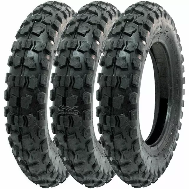 KIT 3 CopertonI Gomma Pneumatico 3-50-10 Vespa SPRINT TS GL GTR RALLY Cross Tass