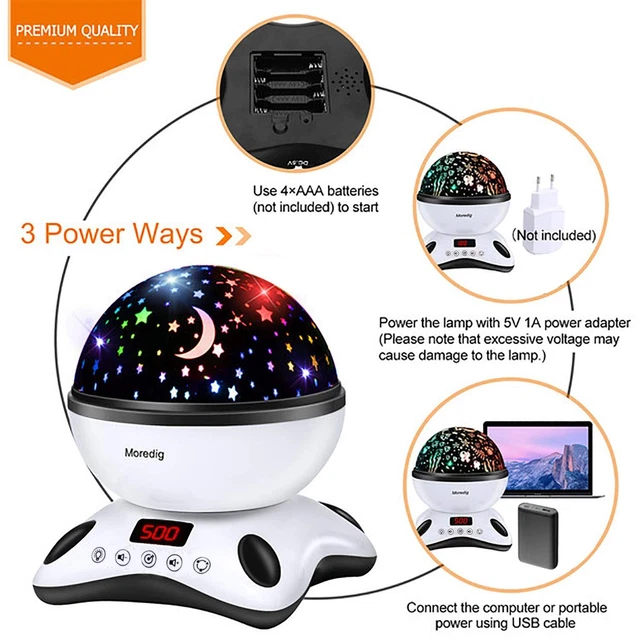 MOREDIG BABY PROJECTOR Night Light, Night Light Kids Projector with 12