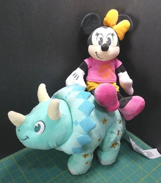 Disney Animal Kingdom DINO Land Blue Triceratops Plush 11" & minnie mouse lot