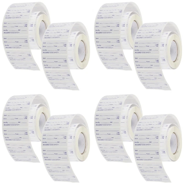 8 rotoli di etichette per alimenti, 4000 adesivi, 2,5 x 5,1 cm, etichette per alimenti dissolubili per congelatori, etichette autoadesive, facili da staccare per alimenti o per la casa o il ristorante