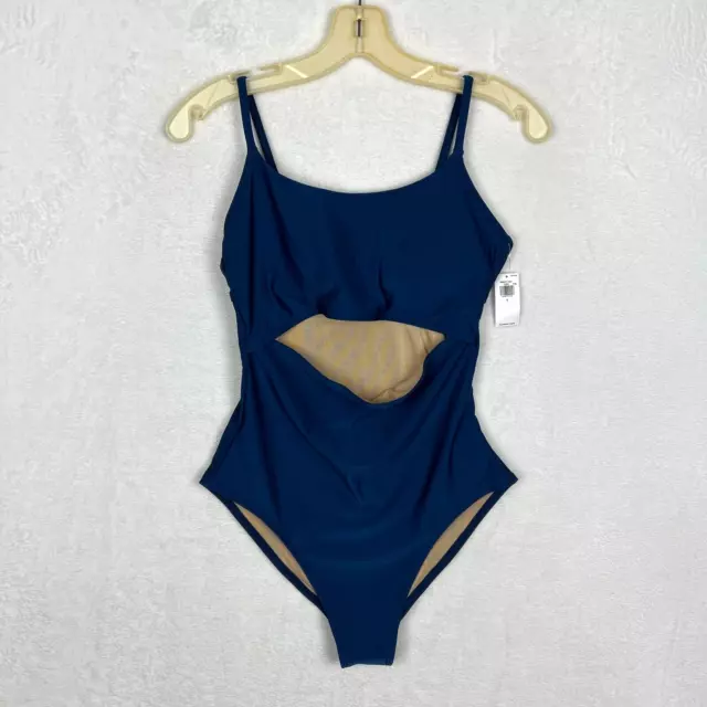 Old Navy Womens Swimsuit NWT Size Small Bathing Suit One Piece Blue Cutout