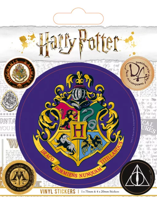 Vinyl Sticker / Aufkleber-Set HARRY POTTER - Hogwarts 1x7,5cm 4x2cm PS7387 NEU