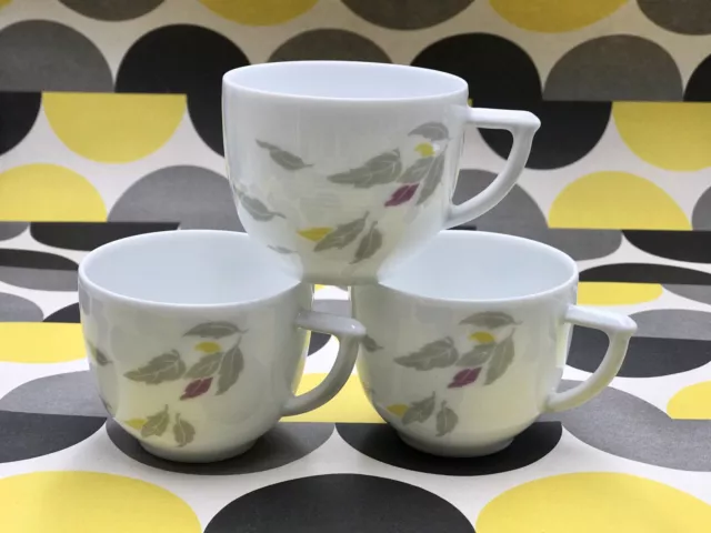 3 Cups Coffee Bernardaud Model 'Small Windscreen' Porcelain Limoges Vintage
