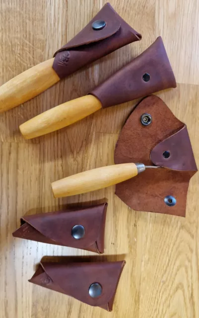 Handgefertigte Lederhülle für Morakniv Löffel Schnitzwerkzeuge 162/163/164