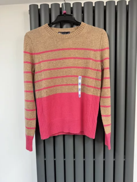 Bnwt New M&S Beautiful camel mix lambswool rich knitted jumper size 8