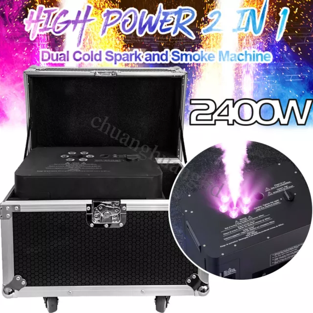Macchina nebbia 2400 W RGB LED Cold spark machine festa discoteca dj effetto palcoscenico evento