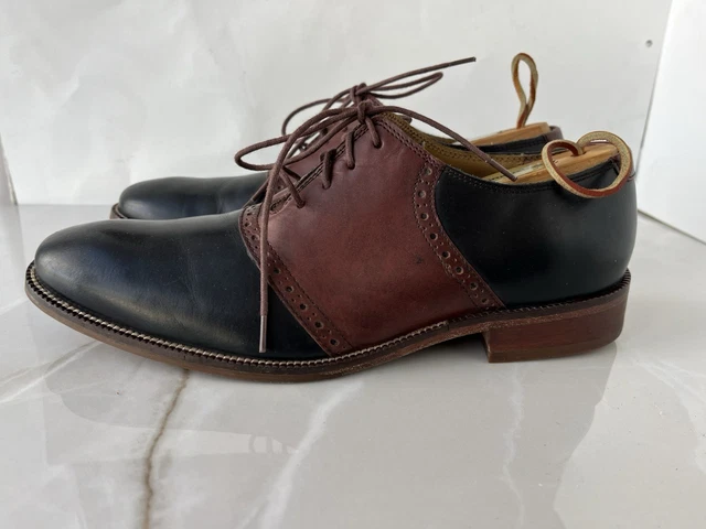 Cole Haan Men\'s Black Brown Lace Up Saddle Dress Shoes 9.5 M C12664 Cole Haan Men main image 4
