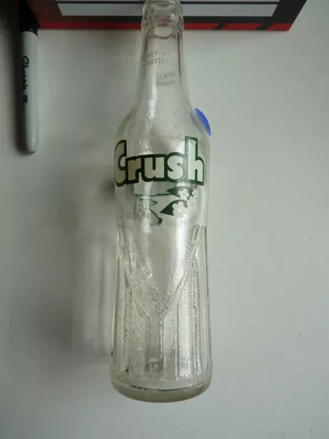 Vintage Orange Crush Soda Bottle 16oz.Clear Glass Collectible Pop Bottle 1960-70