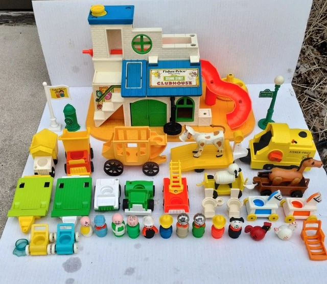 Vintage Fisher Price Little People Sesame Street Clubhouse & Mixed Lot