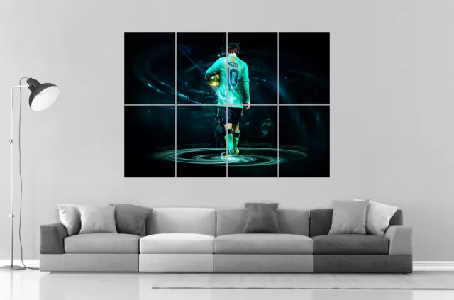 LIONEL MESSI BARCELONA FC GOLD  Wall Art Poster Grand format A0 Large Print