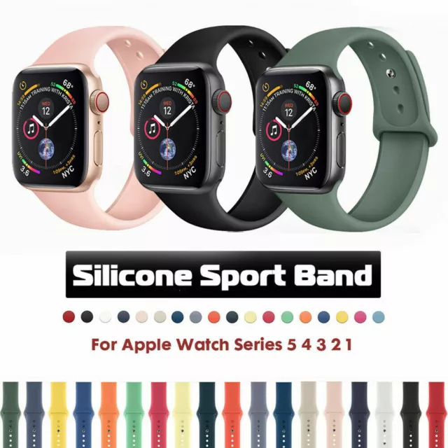 Cinturino orologio sportivo silicone Apple Watch Serie 5/4/3/2/1 42/44mm