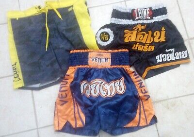 VENUM + LEONE 3 Pantaloncini Shorts Muay Thai Kickboxing Boxe MMA