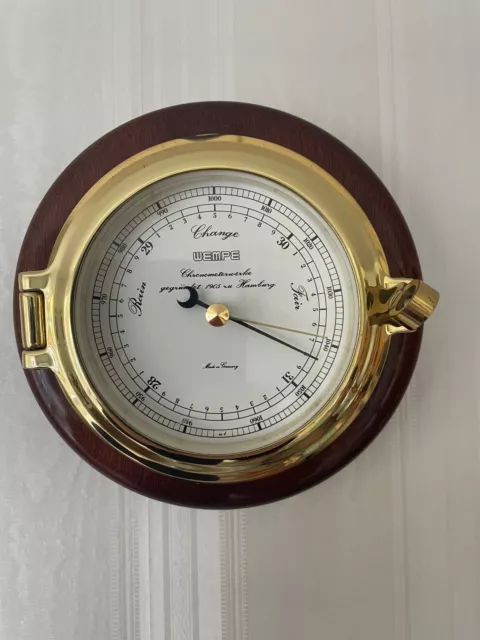 Wempe Barometer Hamburg Messing Schiffsbarometer