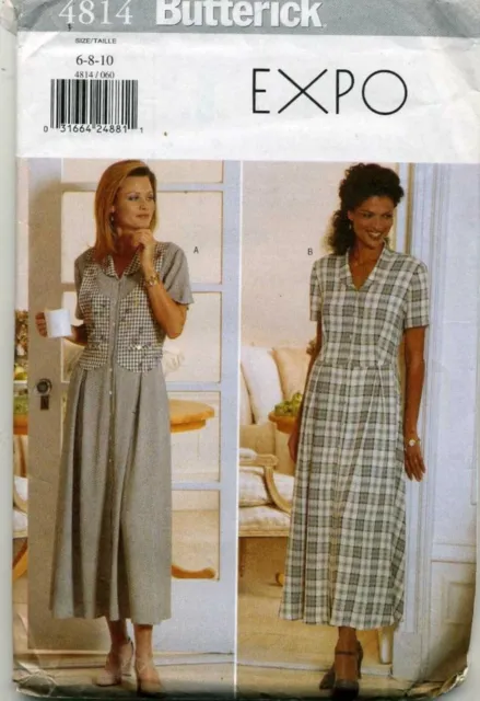 Misses' Loose Fitting Bodice Dress Sewing Pattern  Butterick 4814  Size 6, 8, 10