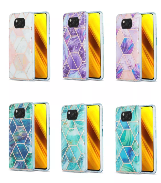 For Xiaomi Poco X3 NFC Note 9 10T Lite Marble TPU Silicone Phone Back Case Cover