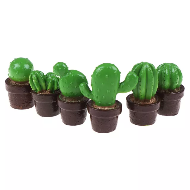 5 uds casa de muñecas miniatura resina Cactus DIY plantas decoración