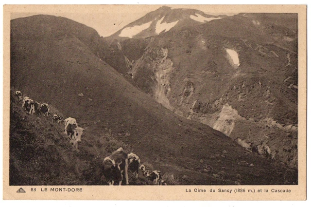 CPA 63 - LE MONT DORE (Puy de Dôme) 83. La Cime du Sancy et la cascade (troupeau