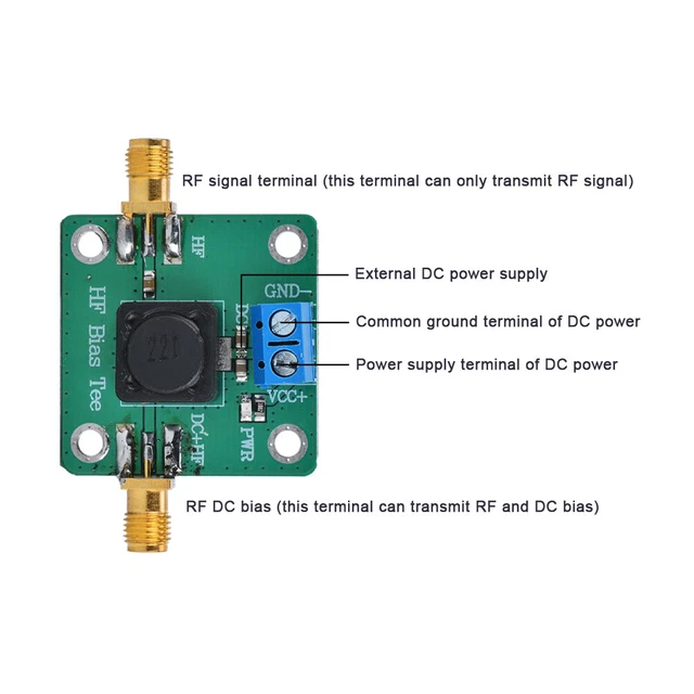 Bias Tee Aramox 10-6000MHz: Per Amplificatore A Banda Larga E Antenna Attiva