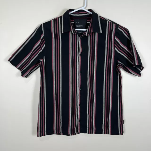 Afends Vert Striped Cotton Casual Collared Button Up Party Shirt Mens Large L