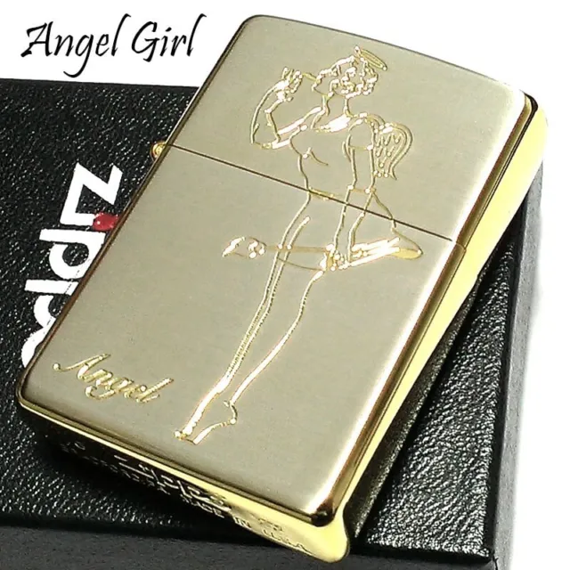 Zippo Windy Angel Girl Devil Double Sided Silver Gold Oil Lighter Japan New