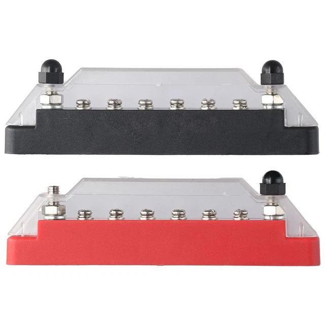 Kit Barra Bus Batteria Rossa Nero 6 X #8 Viti Terminali Barca, Auto, camper