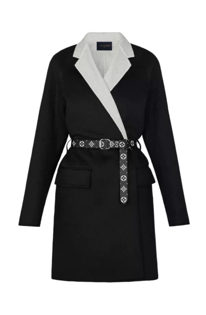 Louis Vuitton LV Hooded wrap coat new Black Wool ref.242961 - Joli