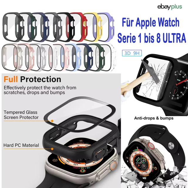 ⭐ Schutzhülle für Apple Watch iWatch 3 4 5 6 7 8 Ultra Cover Case Hülle Hartglas