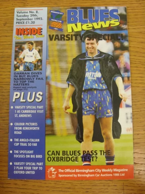 29/09/1992 Birmingham City v Cambridge United [Anglo Italian Cup]. Thank you for