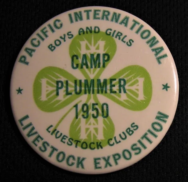 1950 2" Pacific International Livestock Expo Exposition 4-H Pin Badge - 4H 4 H