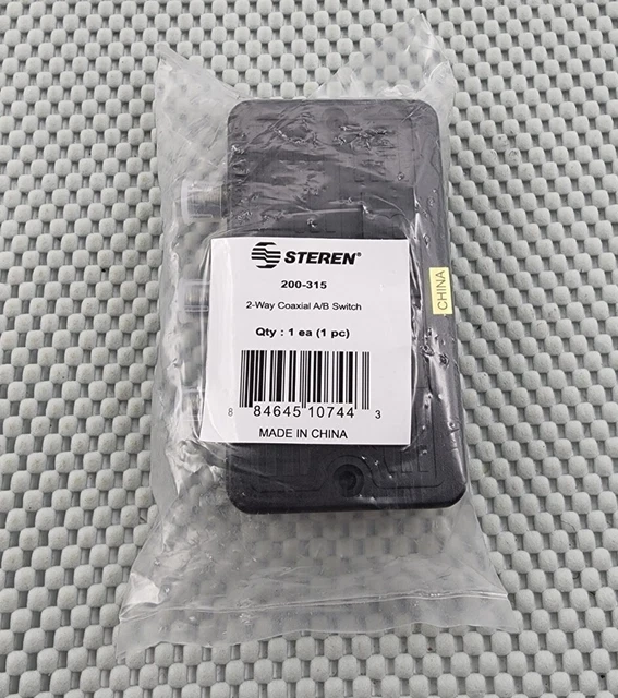 Steren Coaxial Splitter 2 Way A/B Switch - Antenna or Cable to TV/DVD/Game