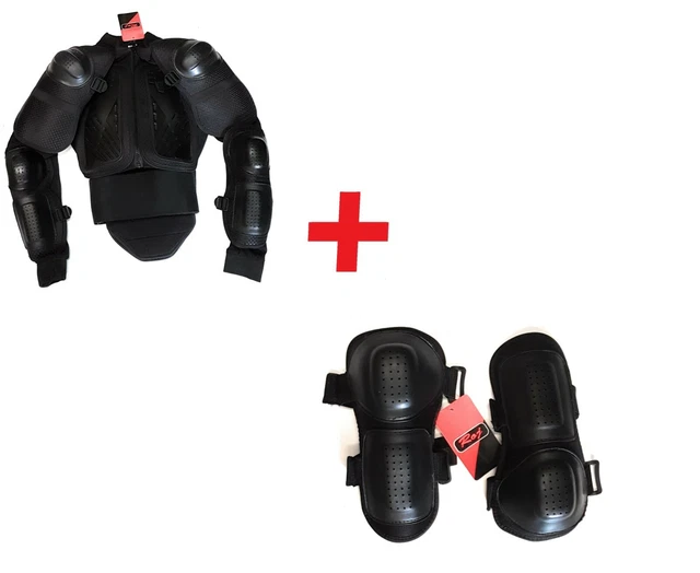 Gilet Et Genouillères Complet Pour Moto Cross Enduro Off Road Quad Atv Scooter