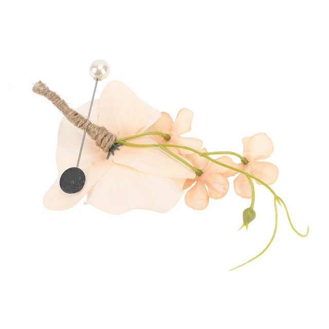 (Champagne) 5 Pcs Marié Boutonnière Ensemble Élégant Boutonnière Pour