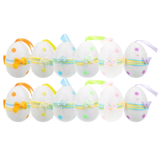 12 Pcs Ornement D'arbre De Pâques Œufs De Pâques Jouet Enfant Oeuf